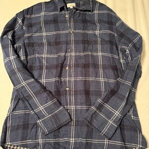 Sonoma Blue Plaid Button-Up Shirt Jacket